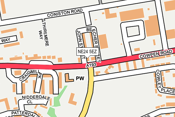 NE24 5EZ map - OS OpenMap – Local (Ordnance Survey)