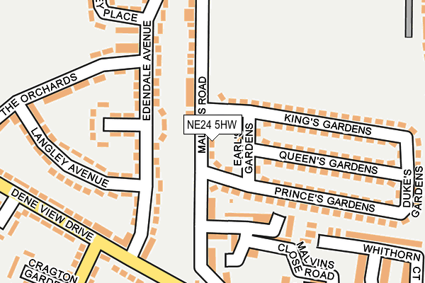NE24 5HW map - OS OpenMap – Local (Ordnance Survey) NE24 5HW map - OS OpenMap – Local (Ordnance Survey)