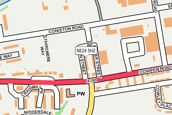 NE24 5HZ map - OS OpenMap – Local (Ordnance Survey)