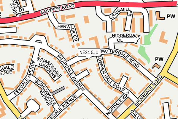 NE24 5JU map - OS OpenMap – Local (Ordnance Survey) NE24 5JU map - OS OpenMap – Local (Ordnance Survey)