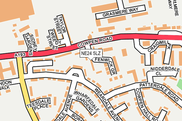 NE24 5LZ map - OS OpenMap – Local (Ordnance Survey) NE24 5LZ map - OS OpenMap – Local (Ordnance Survey)