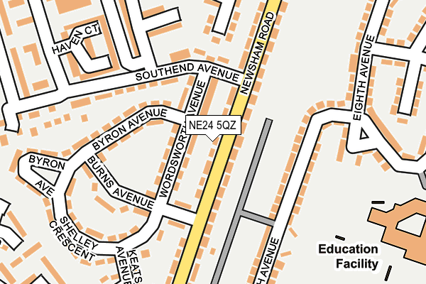 NE24 5QZ map - OS OpenMap – Local (Ordnance Survey) NE24 5QZ map - OS OpenMap – Local (Ordnance Survey)