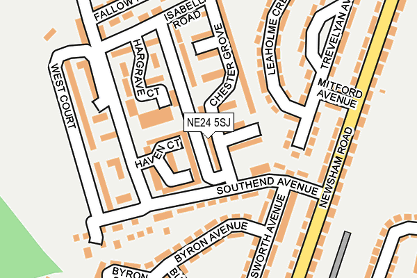 NE24 5SJ map - OS OpenMap – Local (Ordnance Survey) NE24 5SJ map - OS OpenMap – Local (Ordnance Survey)