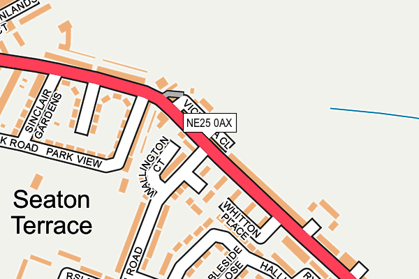 NE25 0AX map - OS OpenMap – Local (Ordnance Survey) NE25 0AX map - OS OpenMap – Local (Ordnance Survey)