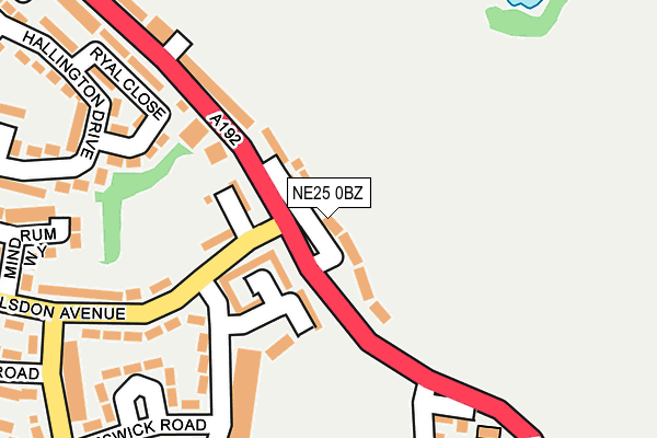 NE25 0BZ map - OS OpenMap – Local (Ordnance Survey) NE25 0BZ map - OS OpenMap – Local (Ordnance Survey)