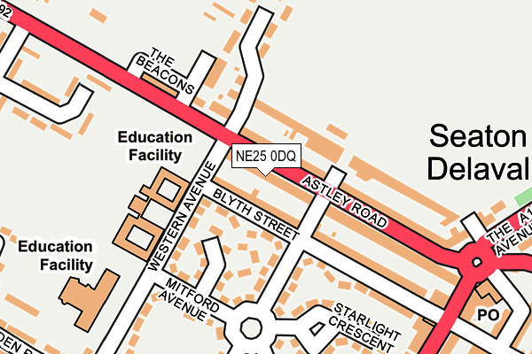 NE25 0DQ map - OS OpenMap – Local (Ordnance Survey)