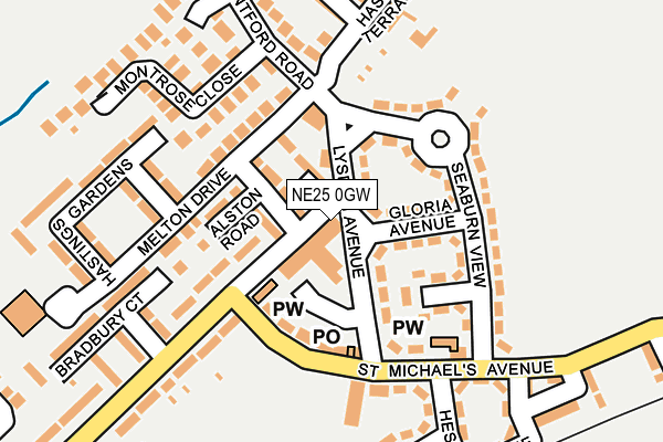 NE25 0GW map - OS OpenMap – Local (Ordnance Survey) NE25 0GW map - OS OpenMap – Local (Ordnance Survey)