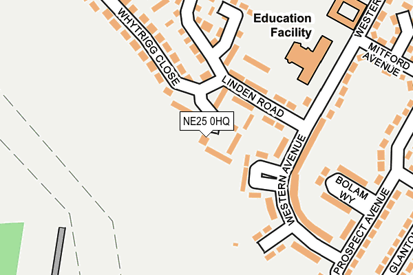 NE25 0HQ map - OS OpenMap – Local (Ordnance Survey)