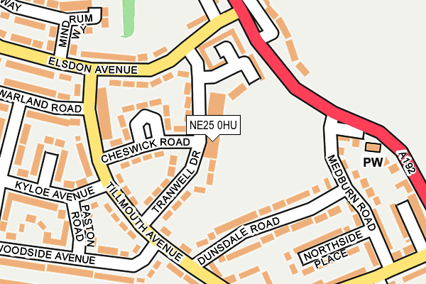 NE25 0HU map - OS OpenMap – Local (Ordnance Survey)