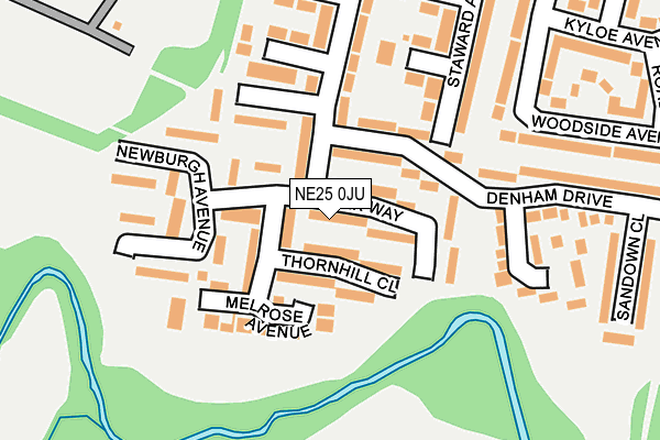 NE25 0JU map - OS OpenMap – Local (Ordnance Survey)