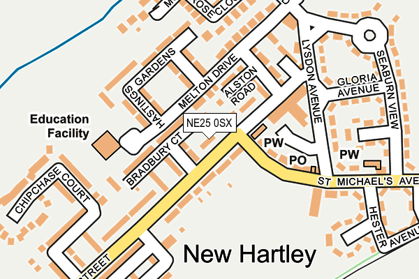 NE25 0SX map - OS OpenMap – Local (Ordnance Survey)