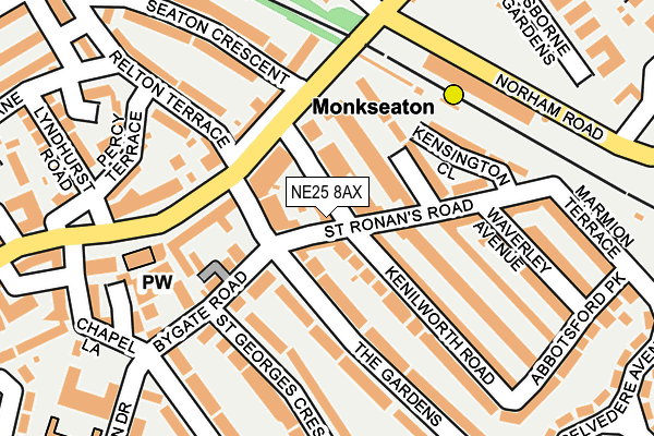 NE25 8AX map - OS OpenMap – Local (Ordnance Survey) NE25 8AX map - OS OpenMap – Local (Ordnance Survey)