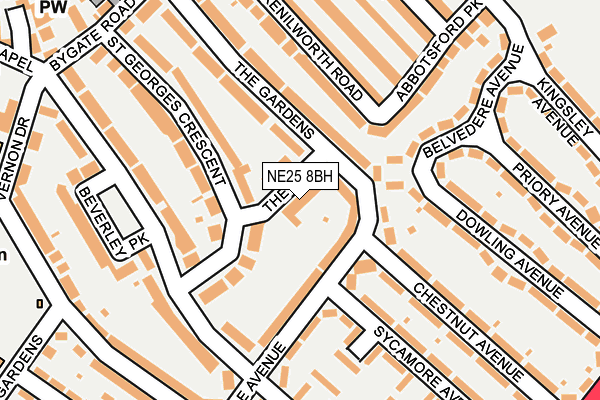 NE25 8BH map - OS OpenMap – Local (Ordnance Survey) NE25 8BH map - OS OpenMap – Local (Ordnance Survey)