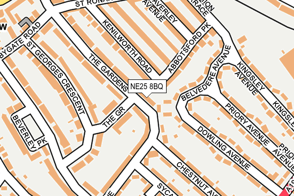 NE25 8BQ map - OS OpenMap – Local (Ordnance Survey) NE25 8BQ map - OS OpenMap – Local (Ordnance Survey)