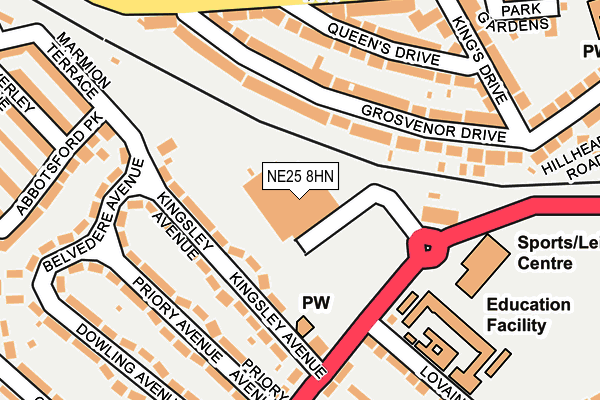 NE25 8HN map - OS OpenMap – Local (Ordnance Survey) NE25 8HN map - OS OpenMap – Local (Ordnance Survey)