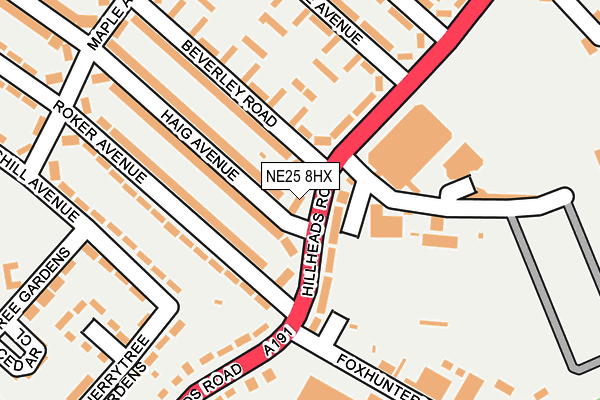 NE25 8HX map - OS OpenMap – Local (Ordnance Survey) NE25 8HX map - OS OpenMap – Local (Ordnance Survey)