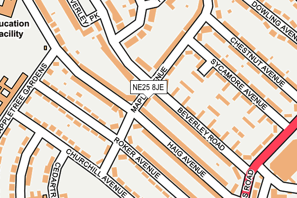 NE25 8JE map - OS OpenMap – Local (Ordnance Survey) NE25 8JE map - OS OpenMap – Local (Ordnance Survey)