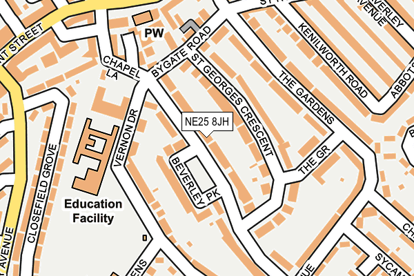 NE25 8JH map - OS OpenMap – Local (Ordnance Survey) NE25 8JH map - OS OpenMap – Local (Ordnance Survey)