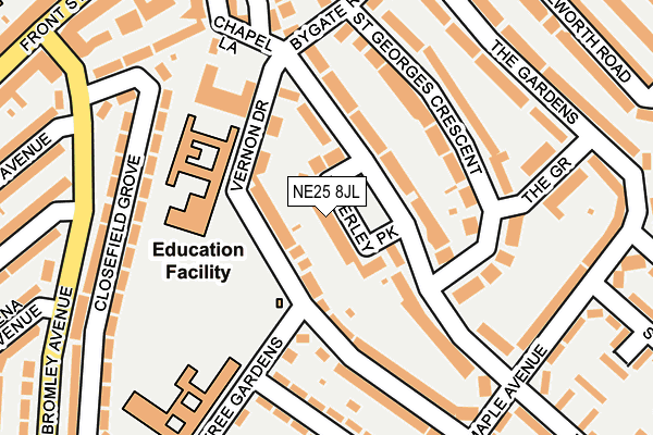 NE25 8JL map - OS OpenMap – Local (Ordnance Survey) NE25 8JL map - OS OpenMap – Local (Ordnance Survey)