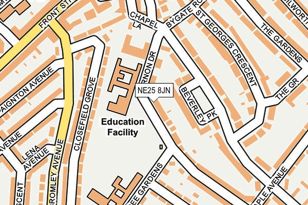 NE25 8JN map - OS OpenMap – Local (Ordnance Survey)