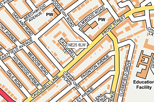 NE25 8LW map - OS OpenMap – Local (Ordnance Survey) NE25 8LW map - OS OpenMap – Local (Ordnance Survey)