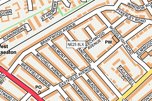 NE25 8LX map - OS OpenMap – Local (Ordnance Survey) NE25 8LX map - OS OpenMap – Local (Ordnance Survey)