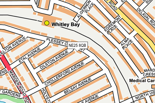 NE25 8QB map - OS OpenMap – Local (Ordnance Survey)