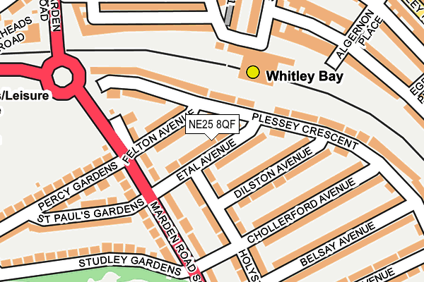 NE25 8QF map - OS OpenMap – Local (Ordnance Survey) NE25 8QF map - OS OpenMap – Local (Ordnance Survey)