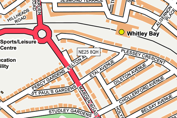 NE25 8QH map - OS OpenMap – Local (Ordnance Survey) NE25 8QH map - OS OpenMap – Local (Ordnance Survey)