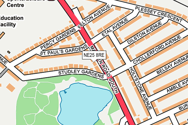 NE25 8RE map - OS OpenMap – Local (Ordnance Survey) NE25 8RE map - OS OpenMap – Local (Ordnance Survey)