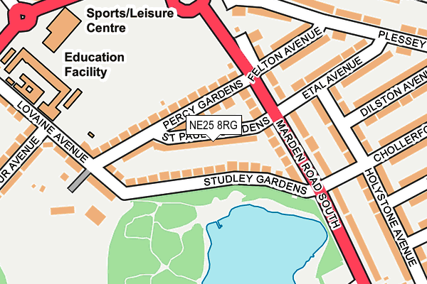 NE25 8RG map - OS OpenMap – Local (Ordnance Survey) NE25 8RG map - OS OpenMap – Local (Ordnance Survey)