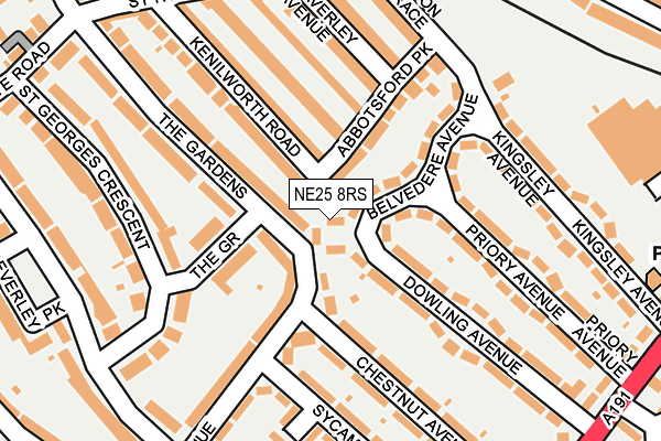 NE25 8RS map - OS OpenMap – Local (Ordnance Survey) NE25 8RS map - OS OpenMap – Local (Ordnance Survey)