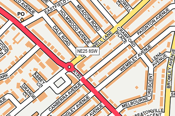 NE25 8SW map - OS OpenMap – Local (Ordnance Survey) NE25 8SW map - OS OpenMap – Local (Ordnance Survey)