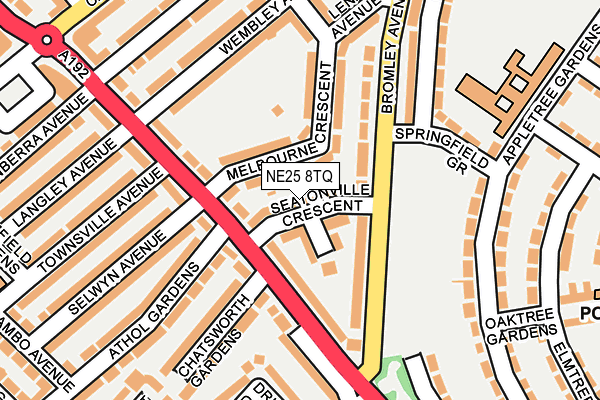 NE25 8TQ map - OS OpenMap – Local (Ordnance Survey) NE25 8TQ map - OS OpenMap – Local (Ordnance Survey)