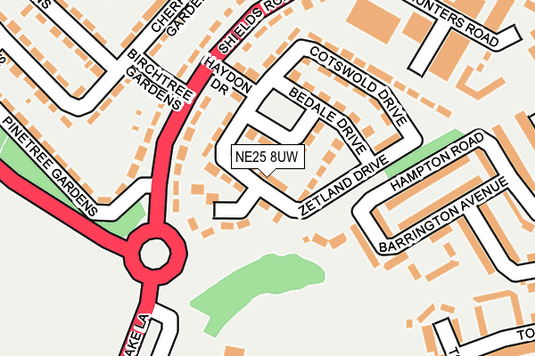 NE25 8UW map - OS OpenMap – Local (Ordnance Survey) NE25 8UW map - OS OpenMap – Local (Ordnance Survey)