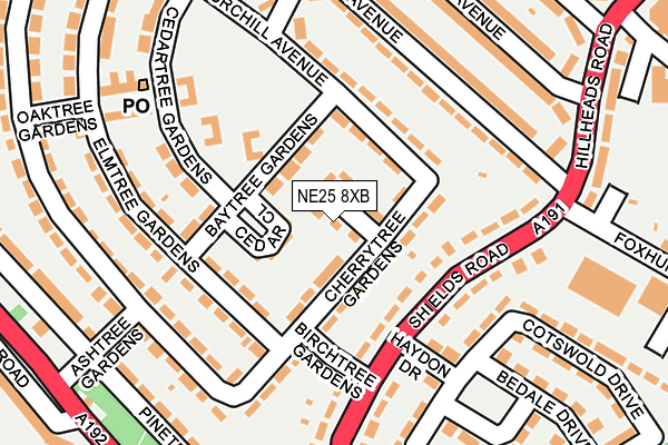 NE25 8XB map - OS OpenMap – Local (Ordnance Survey) NE25 8XB map - OS OpenMap – Local (Ordnance Survey)