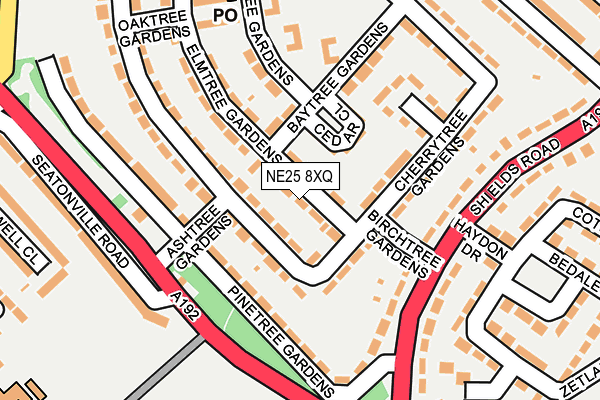 NE25 8XQ map - OS OpenMap – Local (Ordnance Survey) NE25 8XQ map - OS OpenMap – Local (Ordnance Survey)