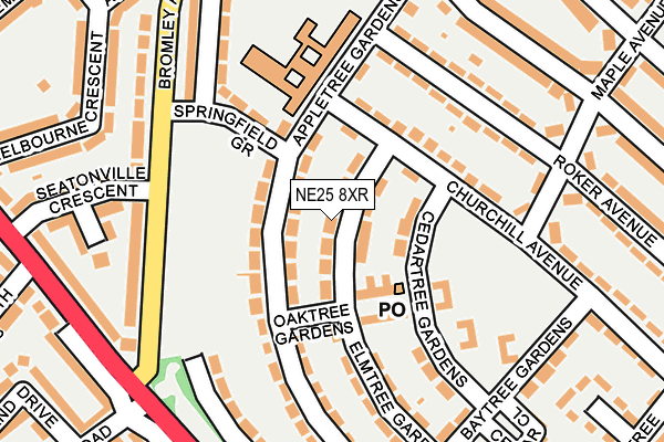NE25 8XR map - OS OpenMap – Local (Ordnance Survey) NE25 8XR map - OS OpenMap – Local (Ordnance Survey)