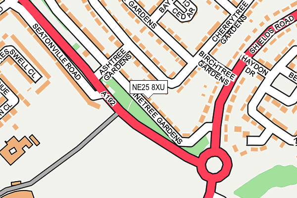 NE25 8XU map - OS OpenMap – Local (Ordnance Survey) NE25 8XU map - OS OpenMap – Local (Ordnance Survey)