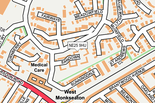 NE25 9HU map - OS OpenMap – Local (Ordnance Survey) NE25 9HU map - OS OpenMap – Local (Ordnance Survey)