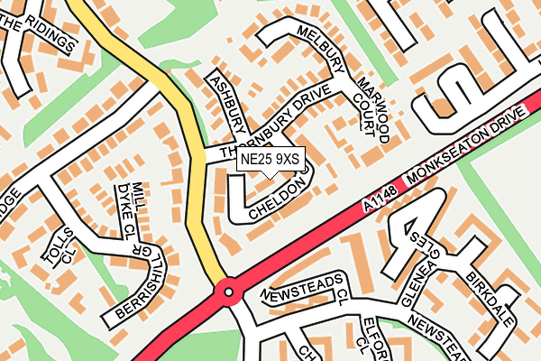 NE25 9XS map - OS OpenMap – Local (Ordnance Survey) NE25 9XS map - OS OpenMap – Local (Ordnance Survey)