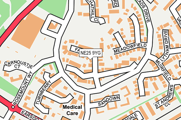 NE25 9YG map - OS OpenMap – Local (Ordnance Survey) NE25 9YG map - OS OpenMap – Local (Ordnance Survey)