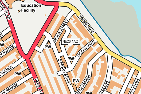 NE26 1AQ map - OS OpenMap – Local (Ordnance Survey)