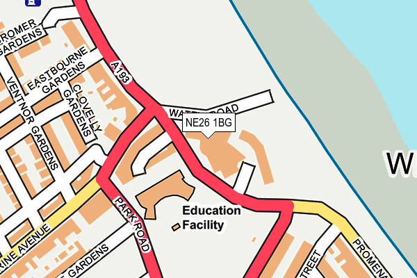 NE26 1BG map - OS OpenMap – Local (Ordnance Survey) NE26 1BG map - OS OpenMap – Local (Ordnance Survey)