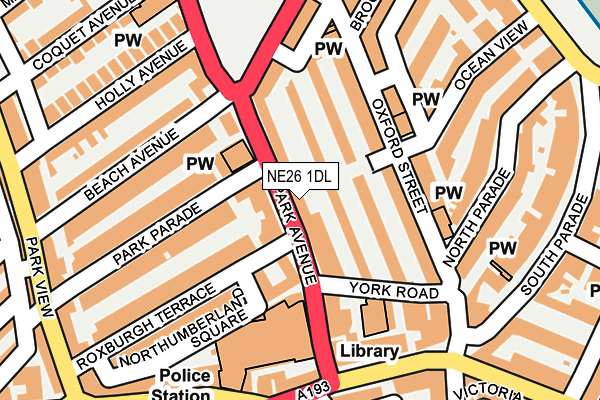 NE26 1DL map - OS OpenMap – Local (Ordnance Survey) NE26 1DL map - OS OpenMap – Local (Ordnance Survey)