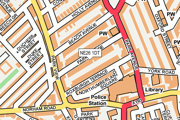 NE26 1DT map - OS OpenMap – Local (Ordnance Survey) NE26 1DT map - OS OpenMap – Local (Ordnance Survey)