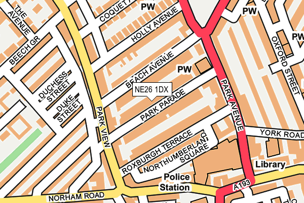 NE26 1DX map - OS OpenMap – Local (Ordnance Survey) NE26 1DX map - OS OpenMap – Local (Ordnance Survey)