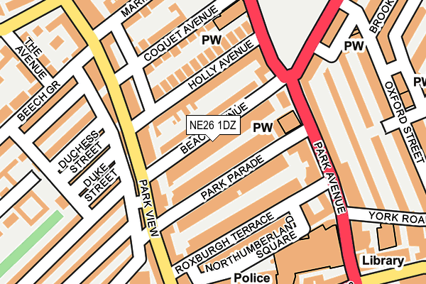 NE26 1DZ map - OS OpenMap – Local (Ordnance Survey) NE26 1DZ map - OS OpenMap – Local (Ordnance Survey)