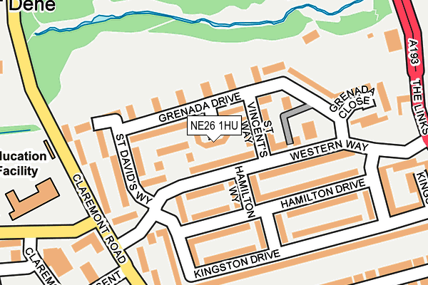 NE26 1HU map - OS OpenMap – Local (Ordnance Survey)