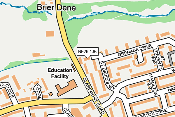 NE26 1JB map - OS OpenMap – Local (Ordnance Survey)